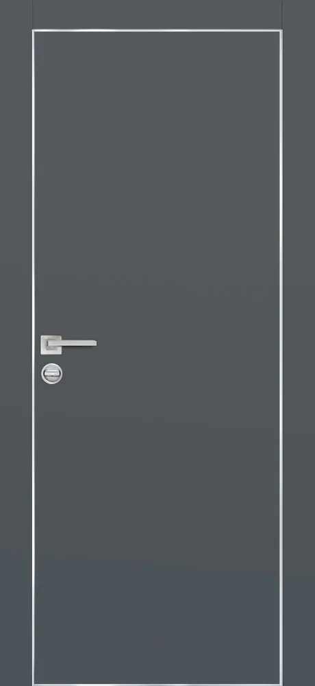 Фото Межкомнатная дверь PX-1 AL кромка с 4-х ст. Графит матовый